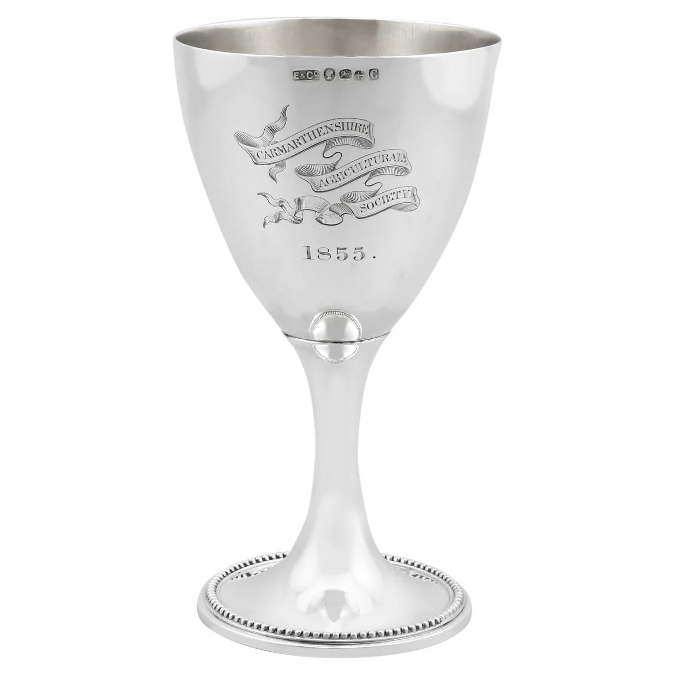 Victorian Agricultural Sterling Silver Goblet For Sale