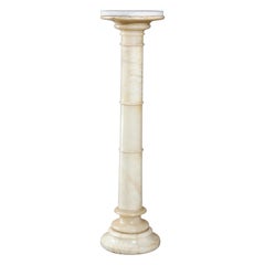 Antique Victorian Alabaster Classical Sculpture Display Pedestal, circa 1890