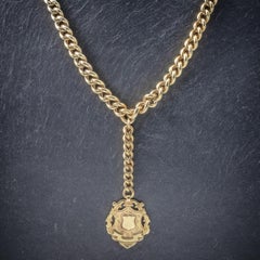 Antique Victorian Albert Chain 18 Carat Gold on Silver Dated 1900 Necklace