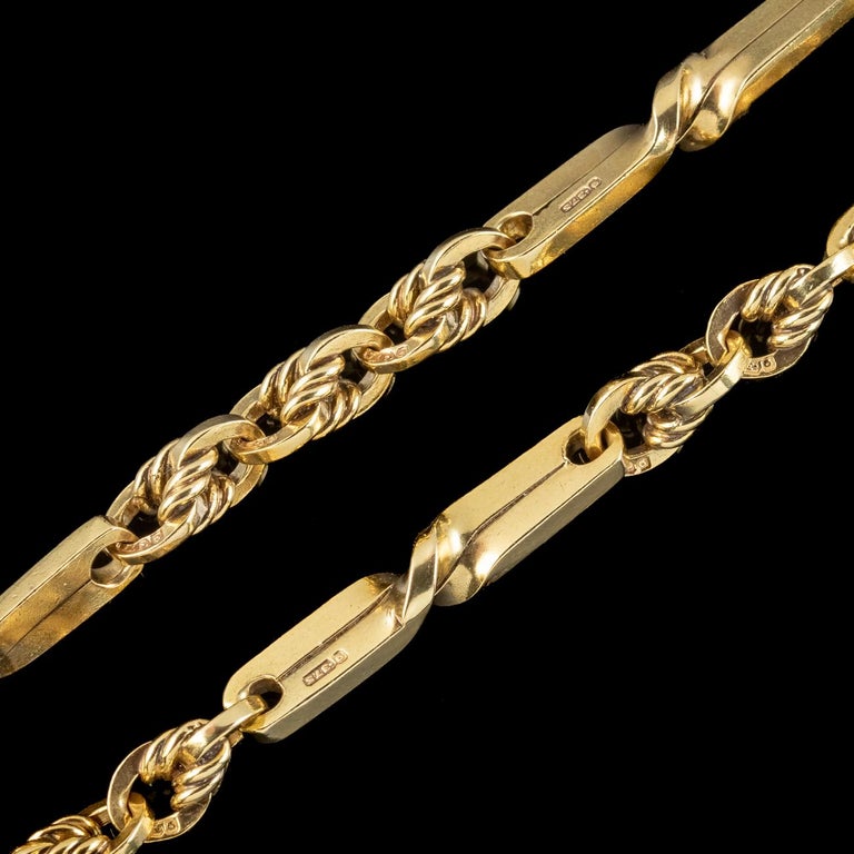 Antique Victorian Albert Chain 9ct Gold with T-Bar For Sale at 1stDibs