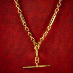 Antique Victorian Albert Chain Necklace 9ct Gold