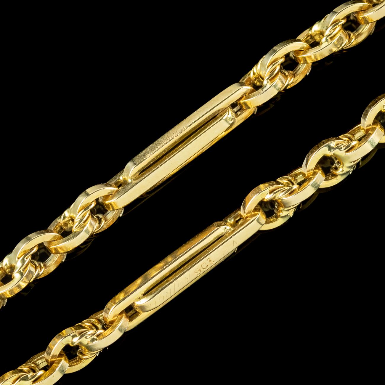 Antique Victorian Albert Chain Necklace 9ct Gold 1