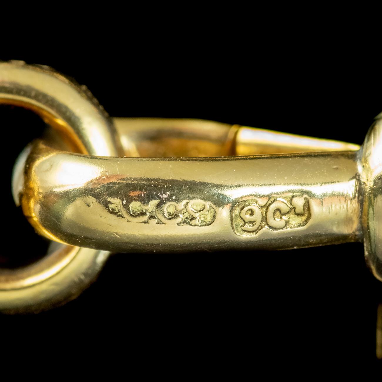 Antique Victorian Albert Chain Necklace 9ct Gold 2