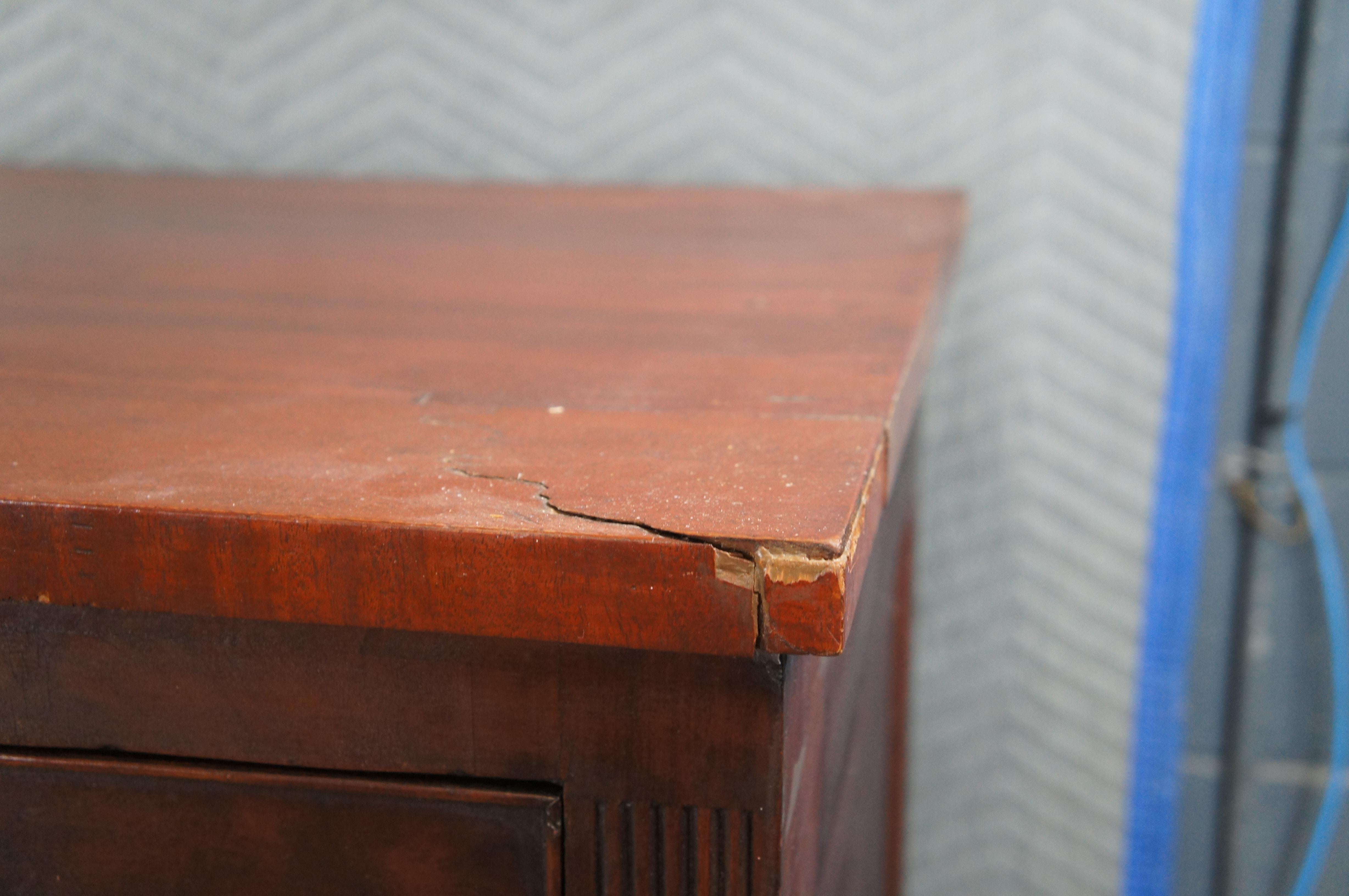 Antique Victorian American Empire Flame Mahogany Buffet Sideboard Console 62