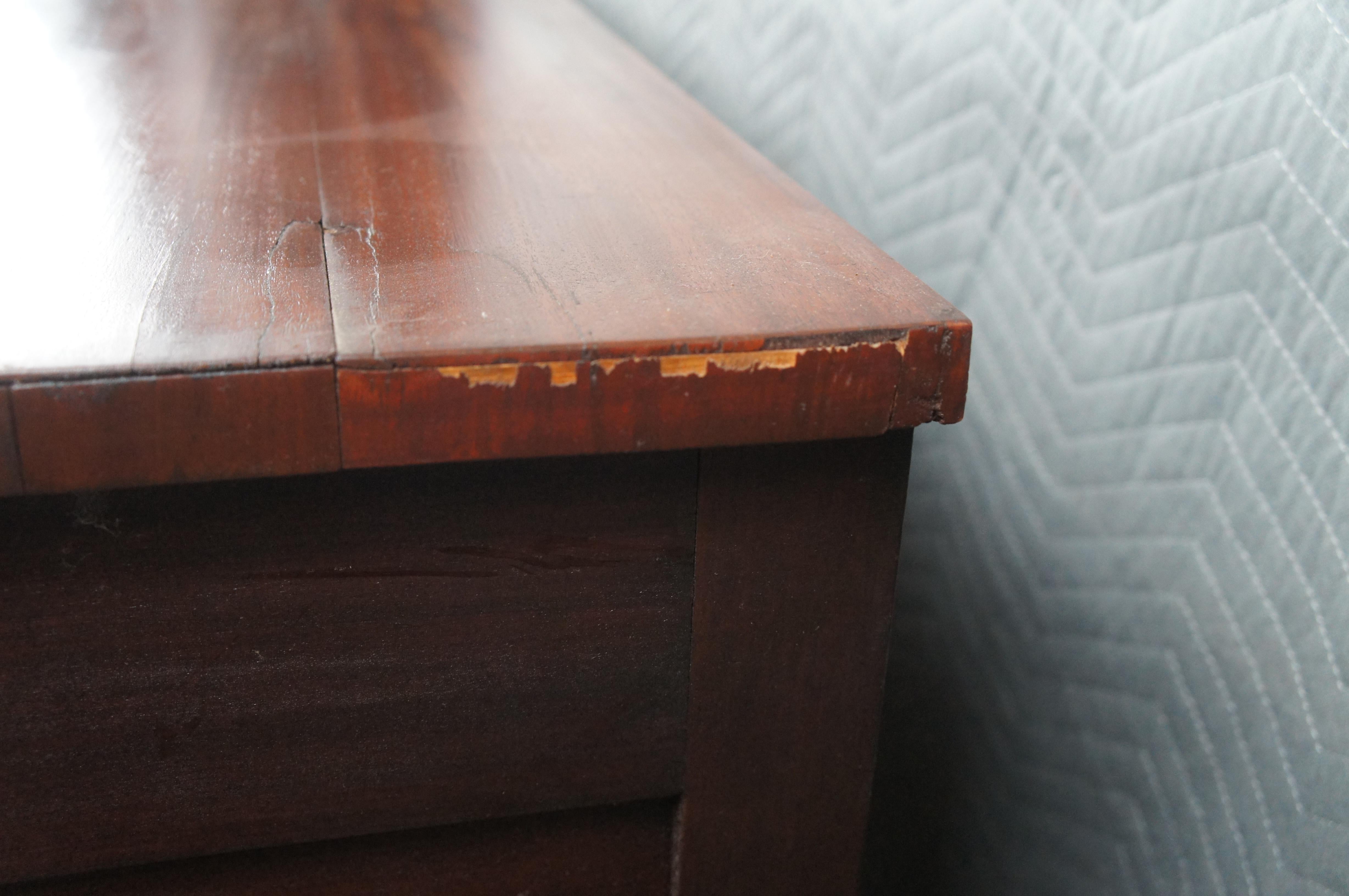 Antique Victorian American Empire Flame Mahogany Buffet Sideboard Console 62