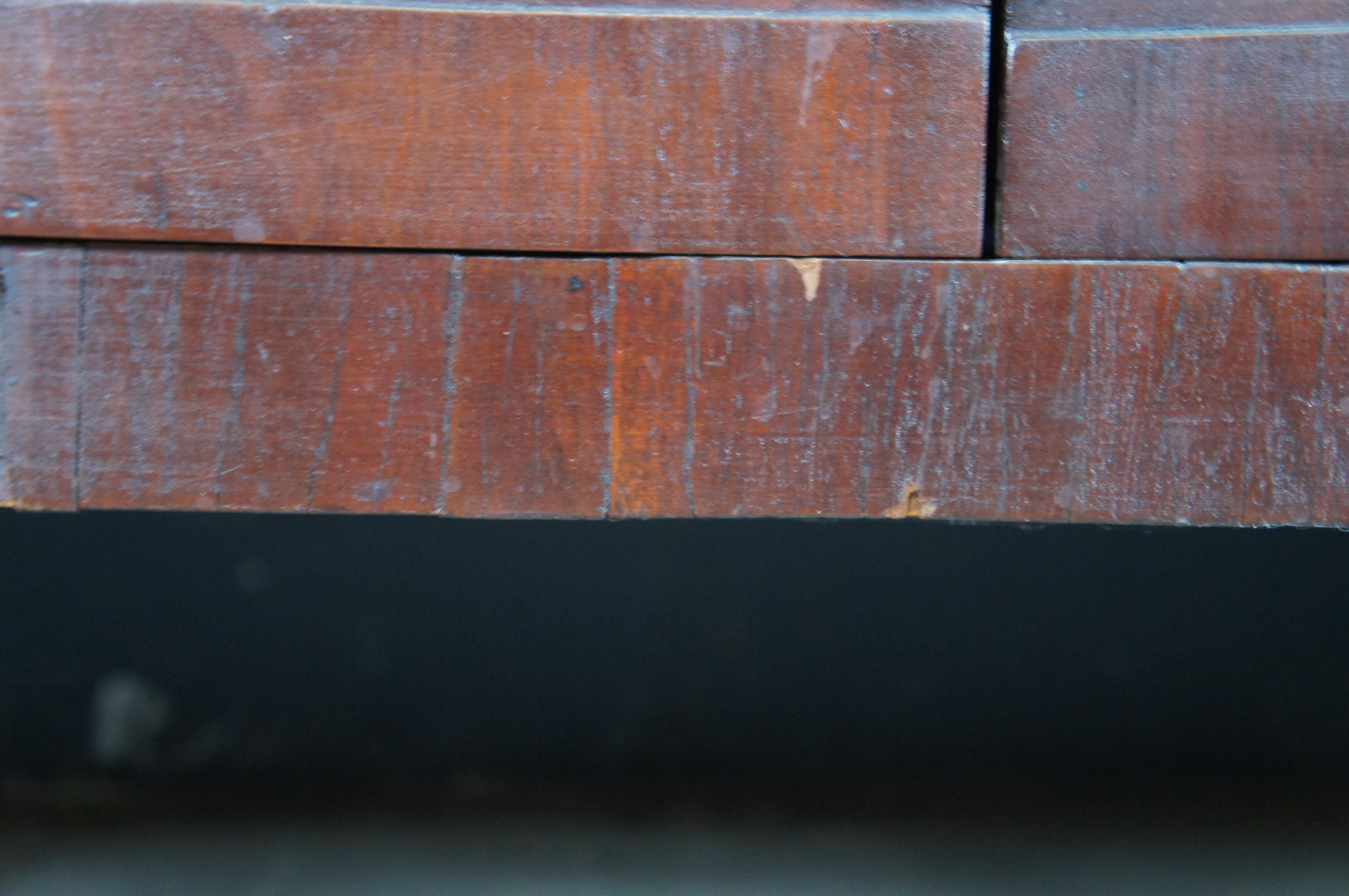 Antique Victorian American Empire Flame Mahogany Buffet Sideboard Console 62