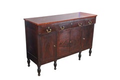 Antique Victorian American Empire Flame Mahogany Buffet Sideboard Console 62"