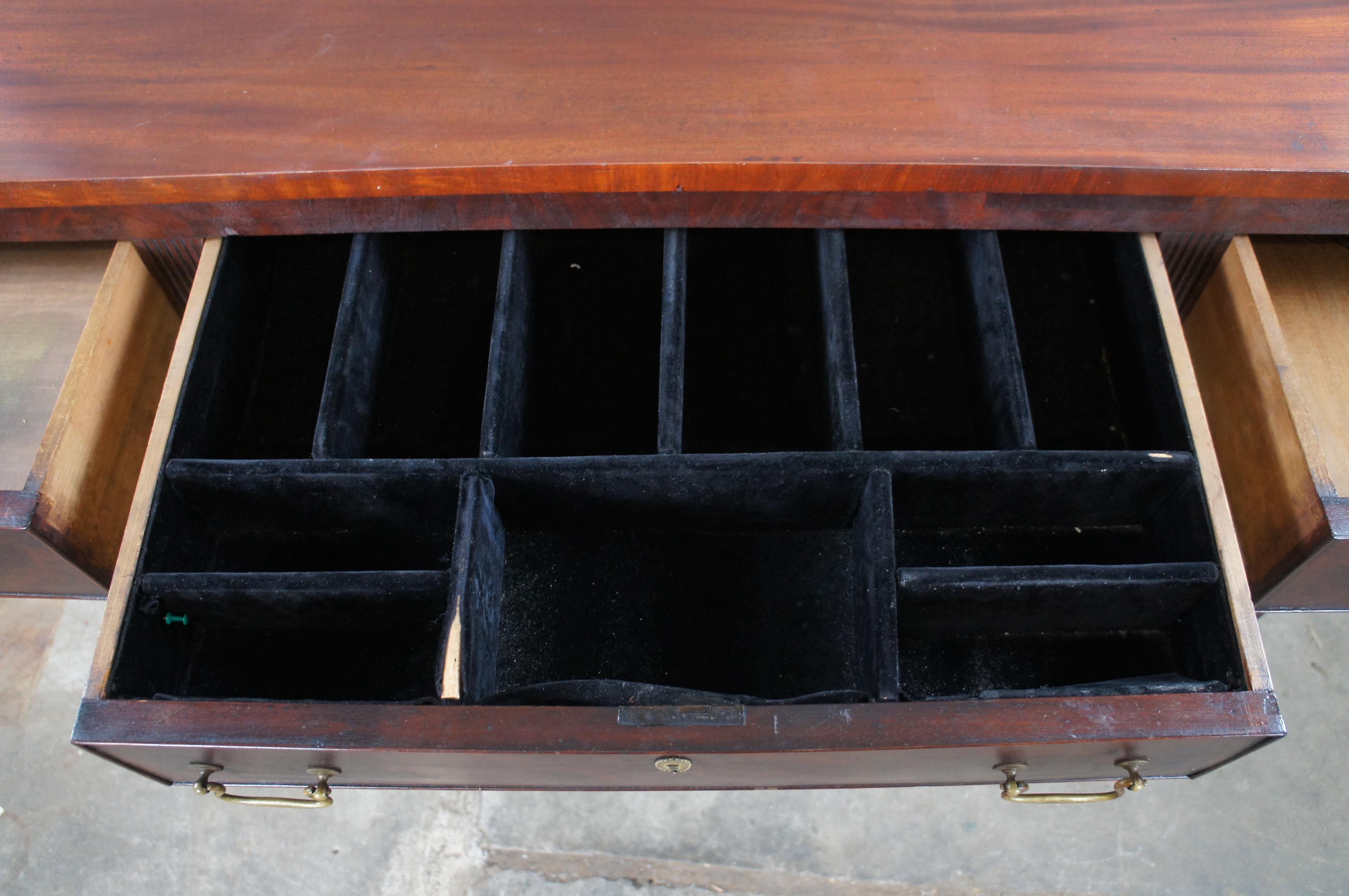 Antique Victorian American Empire Flame Mahogany Buffet Sideboard Console 62