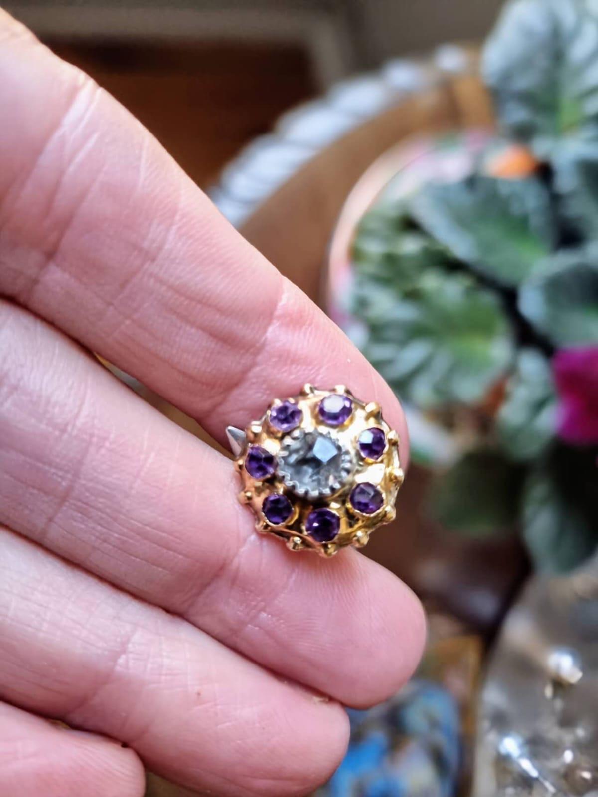 Antique Victorian Amethyst and Diamond Cufflinks. Late 19th Century. For Sale 6
