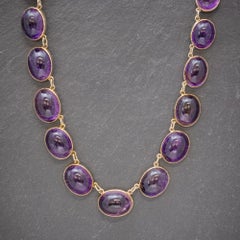 Antique Victorian Amethyst Necklace 15 Carat Gold Collar, circa 1880
