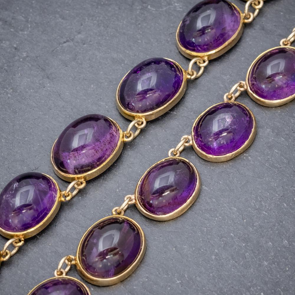 Antique Victorian Amethyst Necklace 15 Carat Gold Collar, circa 1880 In Good Condition For Sale In Lancaster , GB