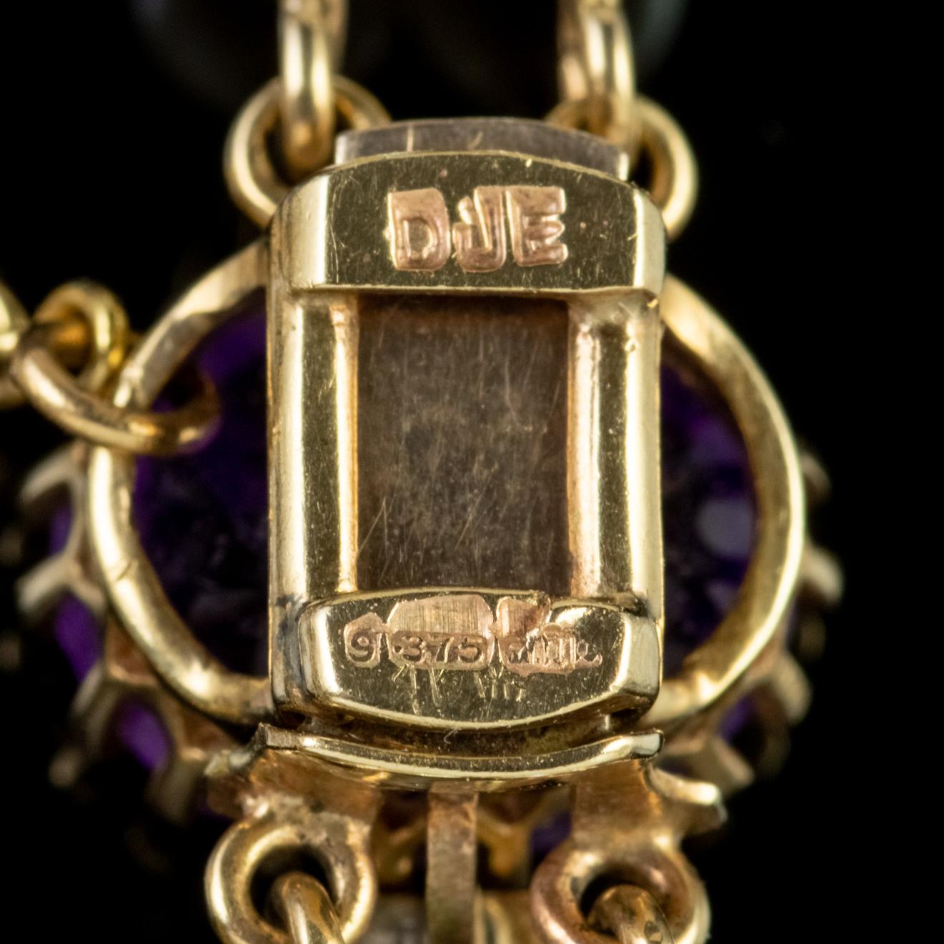Antique Victorian Amethyst Pearl 9 Carat Gold circa 1900 Bracelet 3