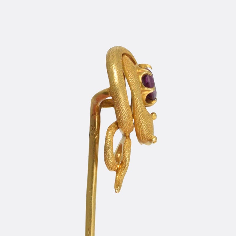 Stick Pin Snake Antique Victorian Amethyst Snake Stick Pin at 1stDibs
