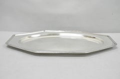 Antique Victorian Andover SP Co Silver Plated Octagonal Serving Platter Tray