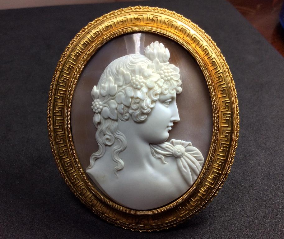Antique Victorian Antinous Vertumnus Shell Cameo Brooch For Sale 5
