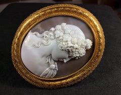 Antique Victorian Antinous Vertumnus Shell Cameo Brooch