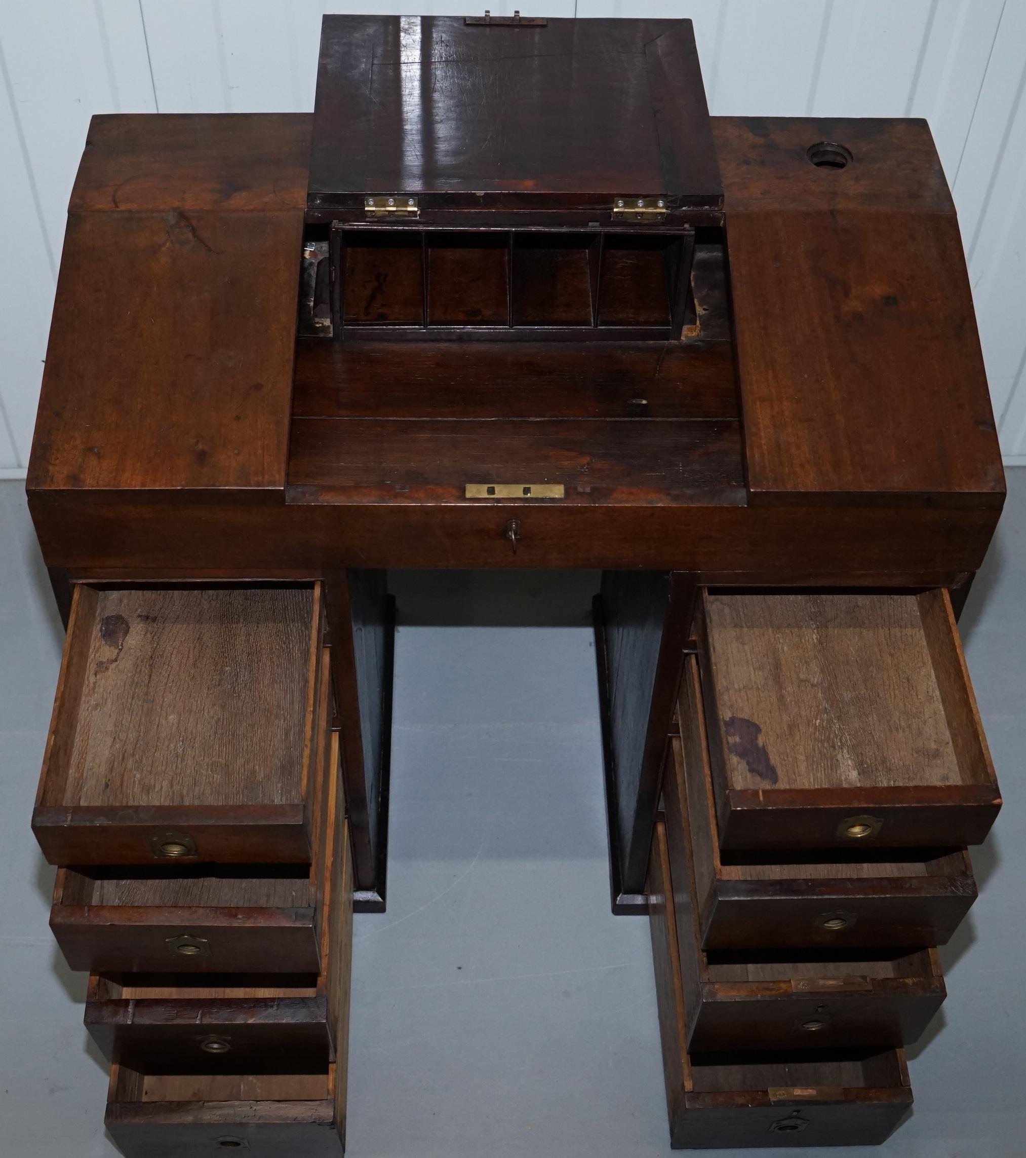 Antique Victorian Apprentice Workers Desk with Open Flap Top Lovely Little Piece 3