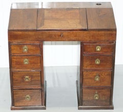 Antique Victorian Apprentice Workers Desk with Open Flap Top Lovely Little Piece