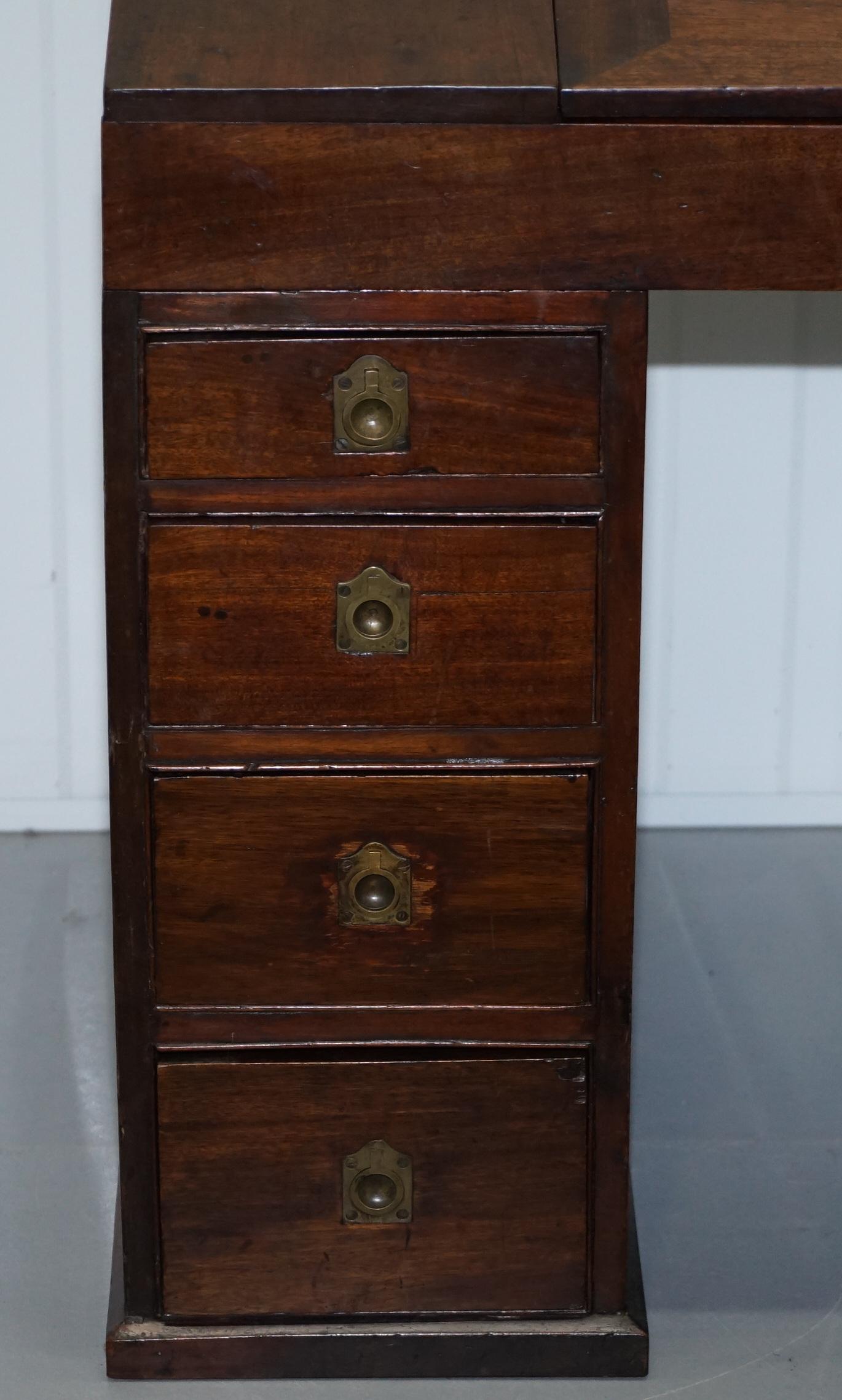 Mahogany Antique Victorian Apprentice Workers Desk with Open Flap Top Lovely Little Piece