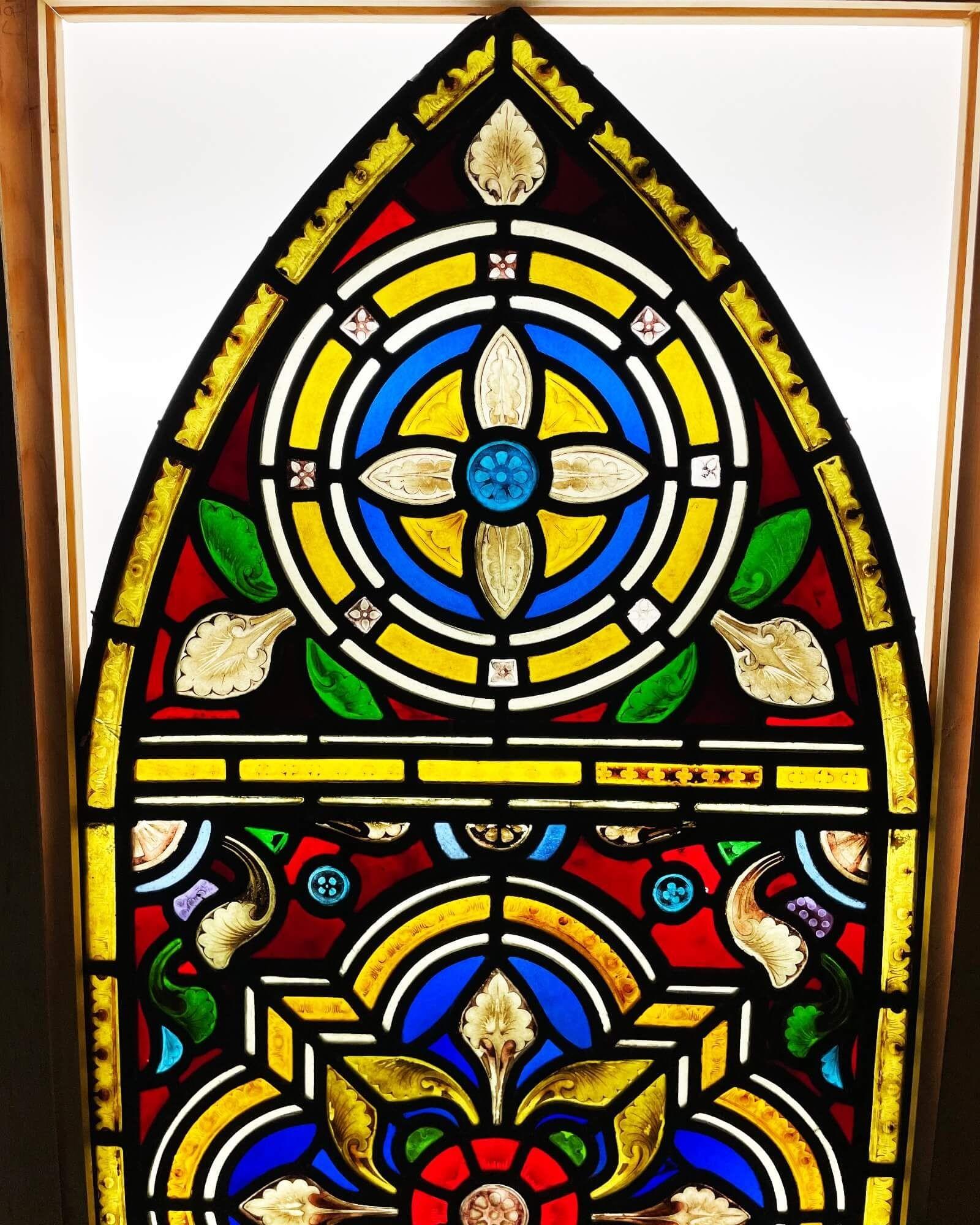 arched stained glass windows for sale