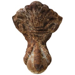 Antique Victorian Architectural Cast Iron Ornament, Eagle Claw & Sphere, 1800s
