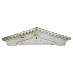Antique Victorian Architectural Salvage White Painted Window Pediment Header 48"
