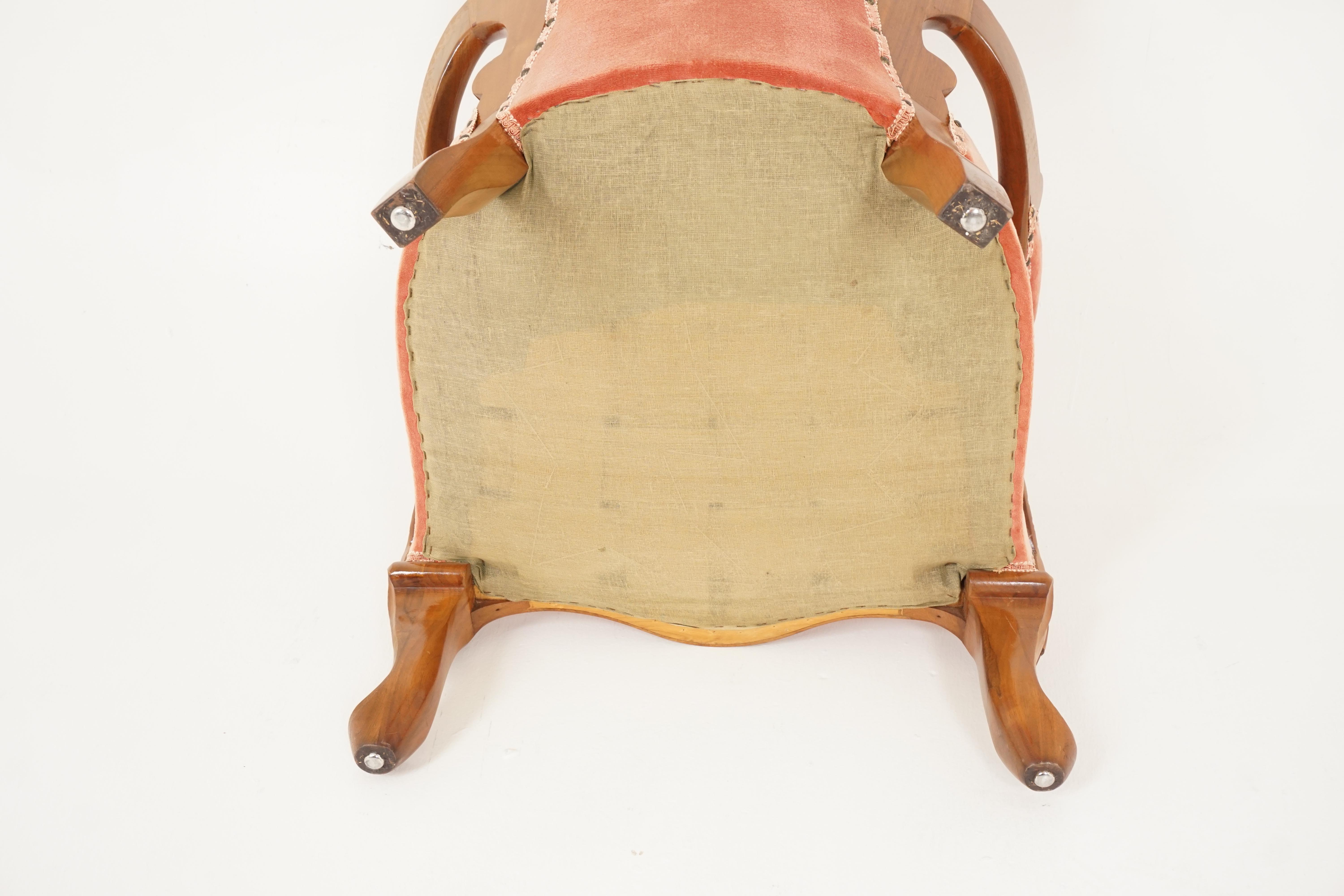 Antique Victorian Arm Chair, Carved Walnut, Button Back, Scotland 1870, B2504 3