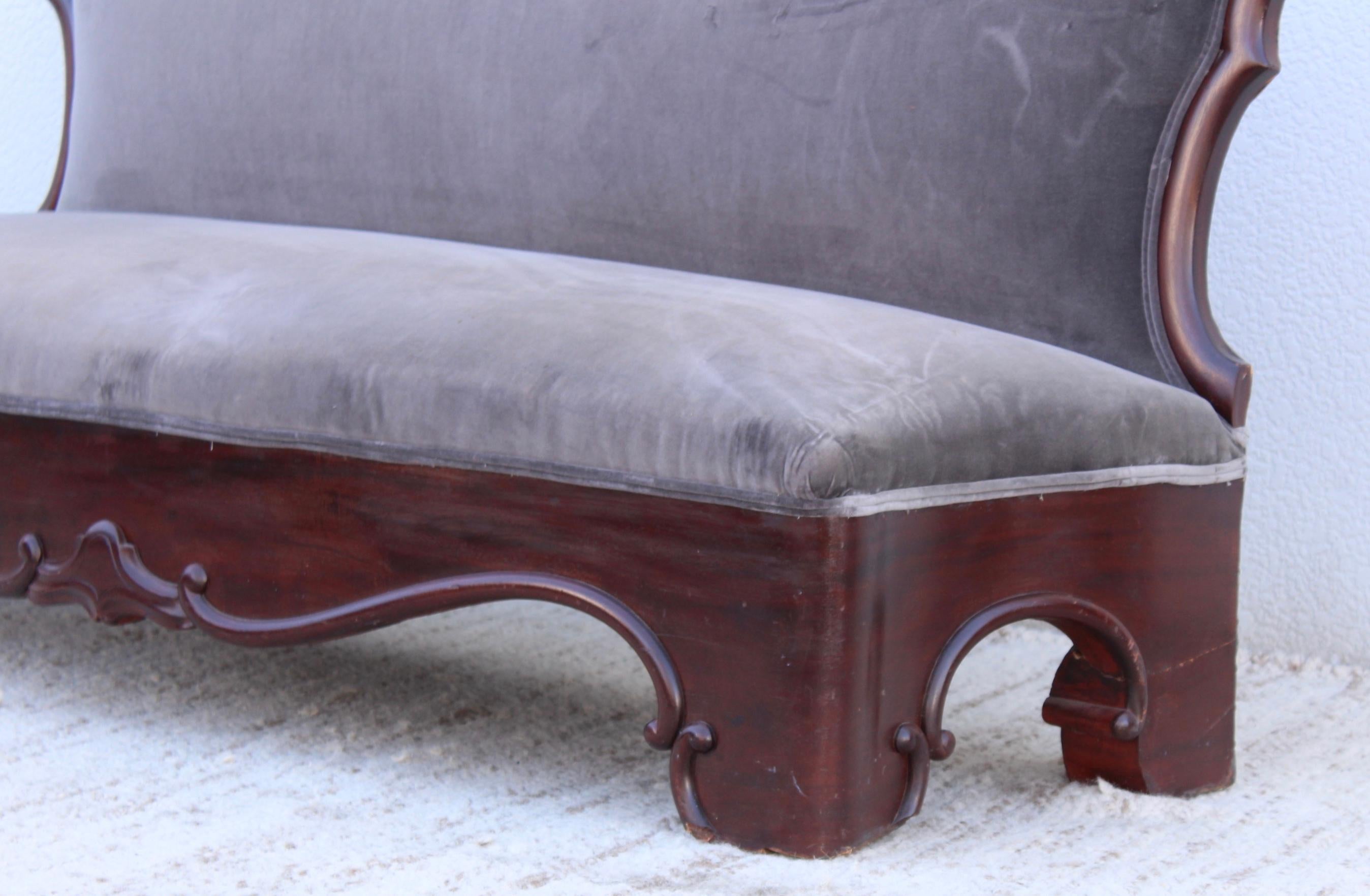 English Antique Victorian Armless Loveseat