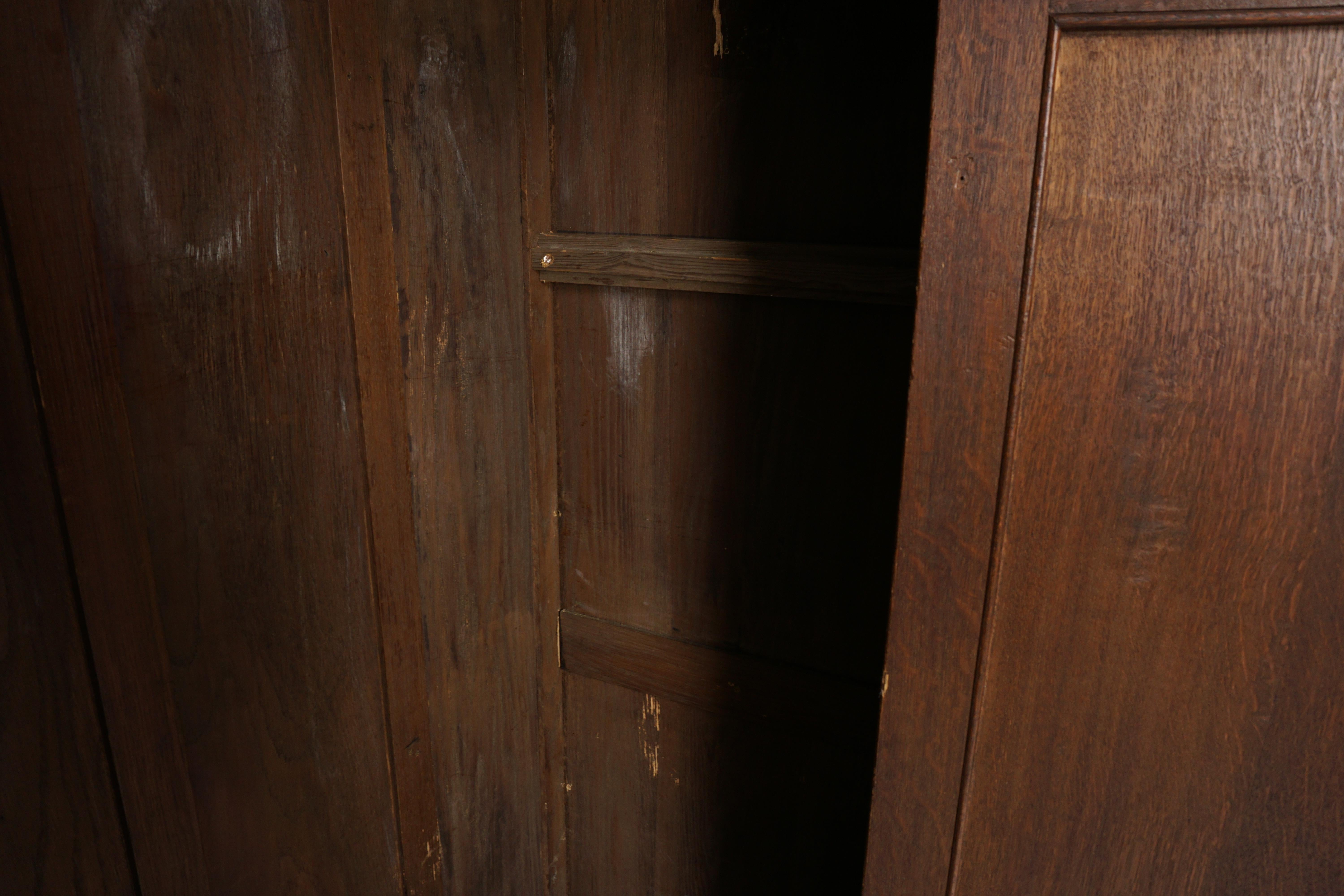 Antique Victorian Armoire, Carved Oak, Hall Wardrobe, Scotland 1870, B2637 1