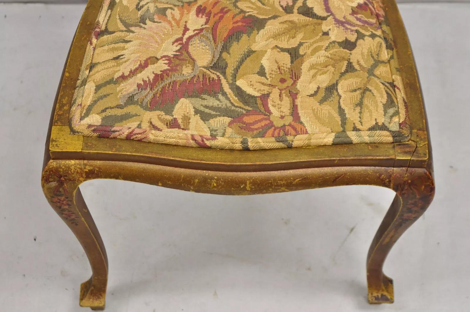 Antico Vittoriano Art Nouveau in legno dorato e dipinto a mano, divano 2 pezzi per salotto in vendita 5