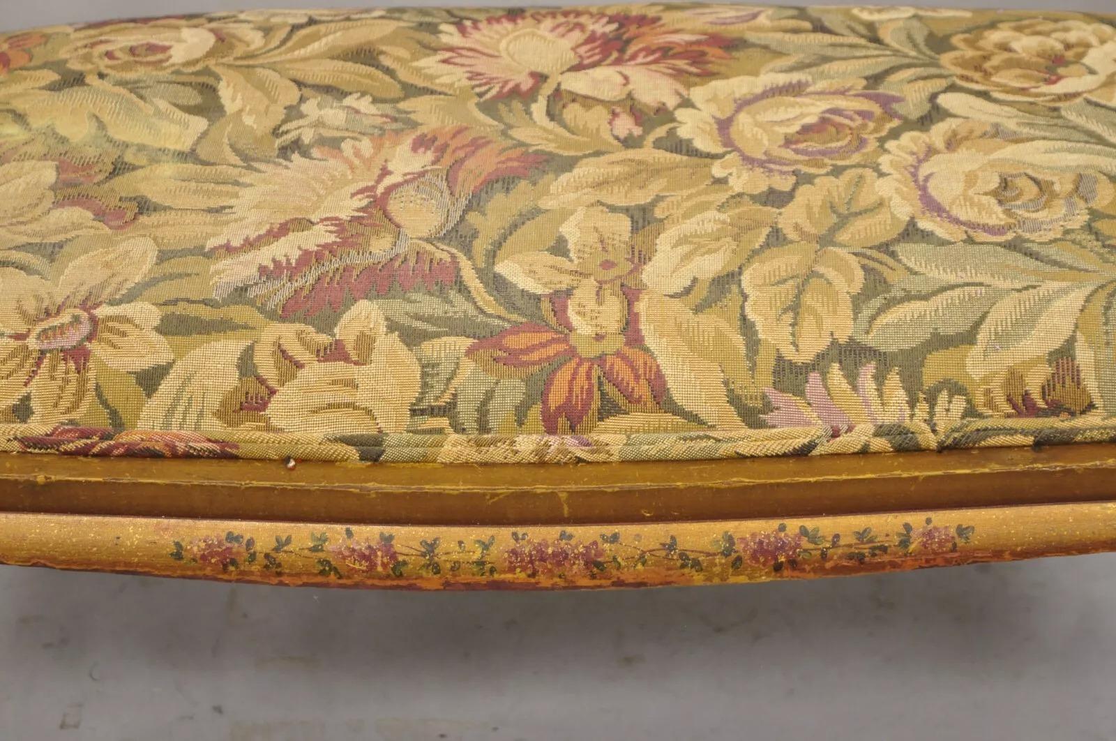 Antico Vittoriano Art Nouveau in legno dorato e dipinto a mano, divano 2 pezzi per salotto in vendita 8