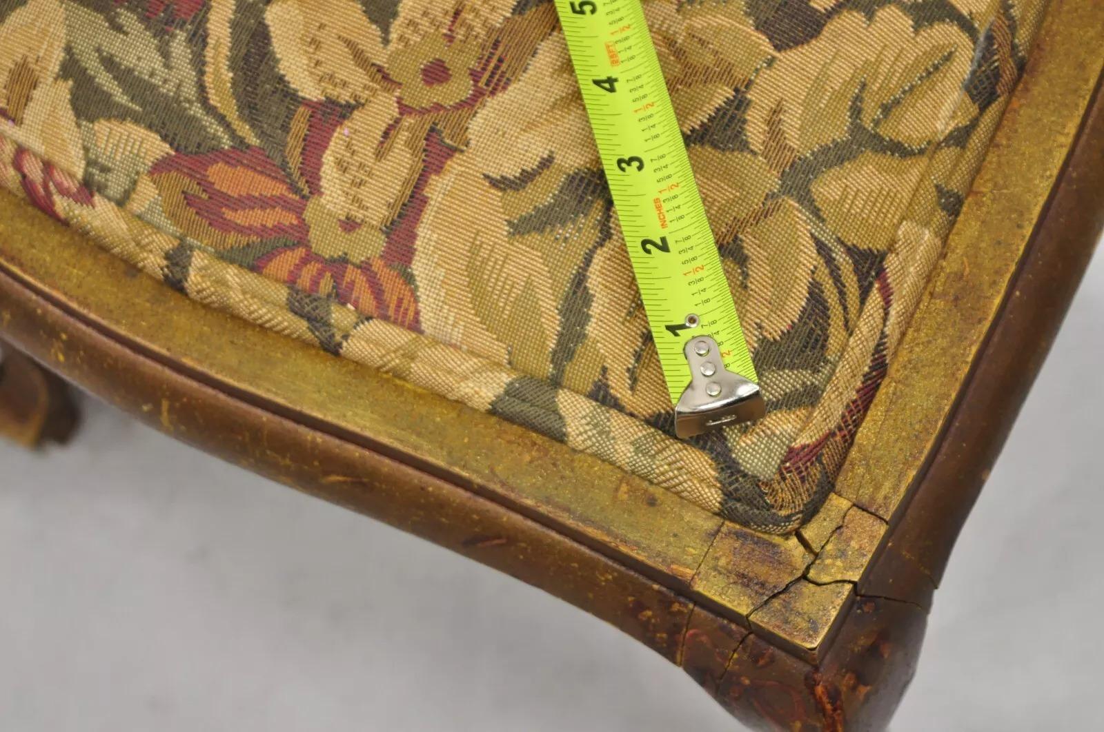 Antico Vittoriano Art Nouveau in legno dorato e dipinto a mano, divano 2 pezzi per salotto in vendita 3