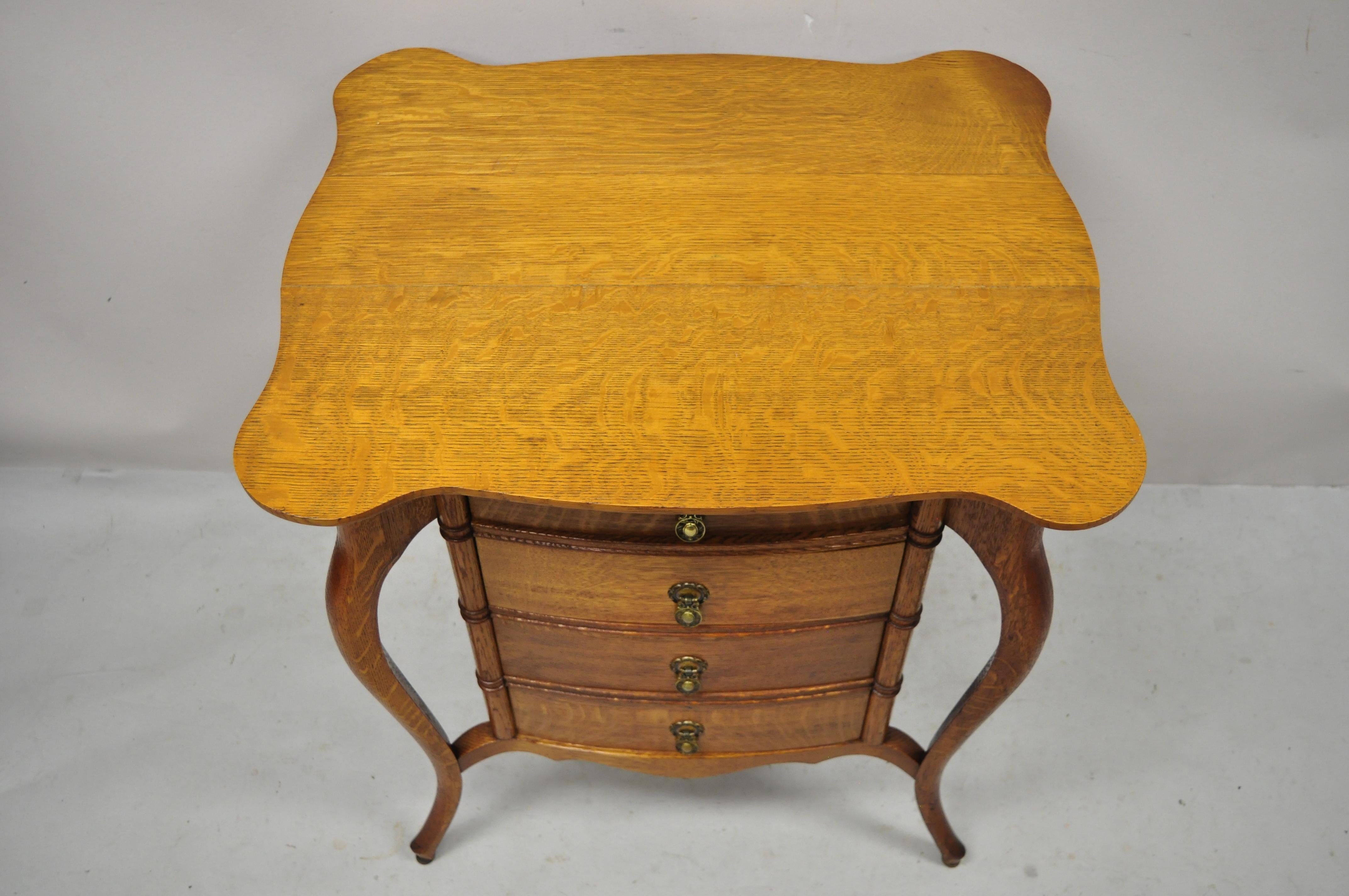 golden oak side table