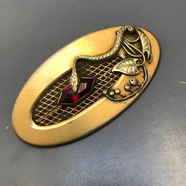 Broche épingle antique victorienne Art Nouveau avec motif serpent Unisexe en vente