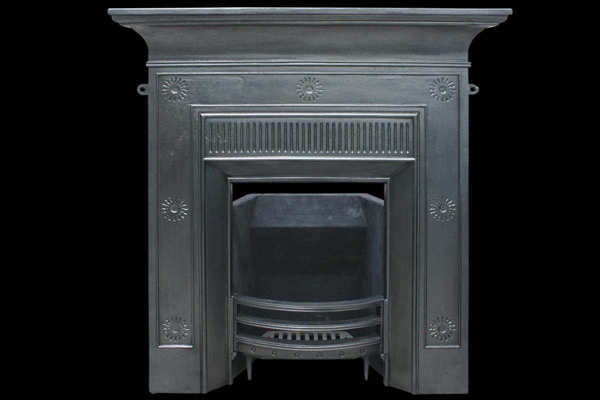 Antique Victorian Arts & Crafts Cast Iron Combination Fireplace In Good Condition In Manchester, GB