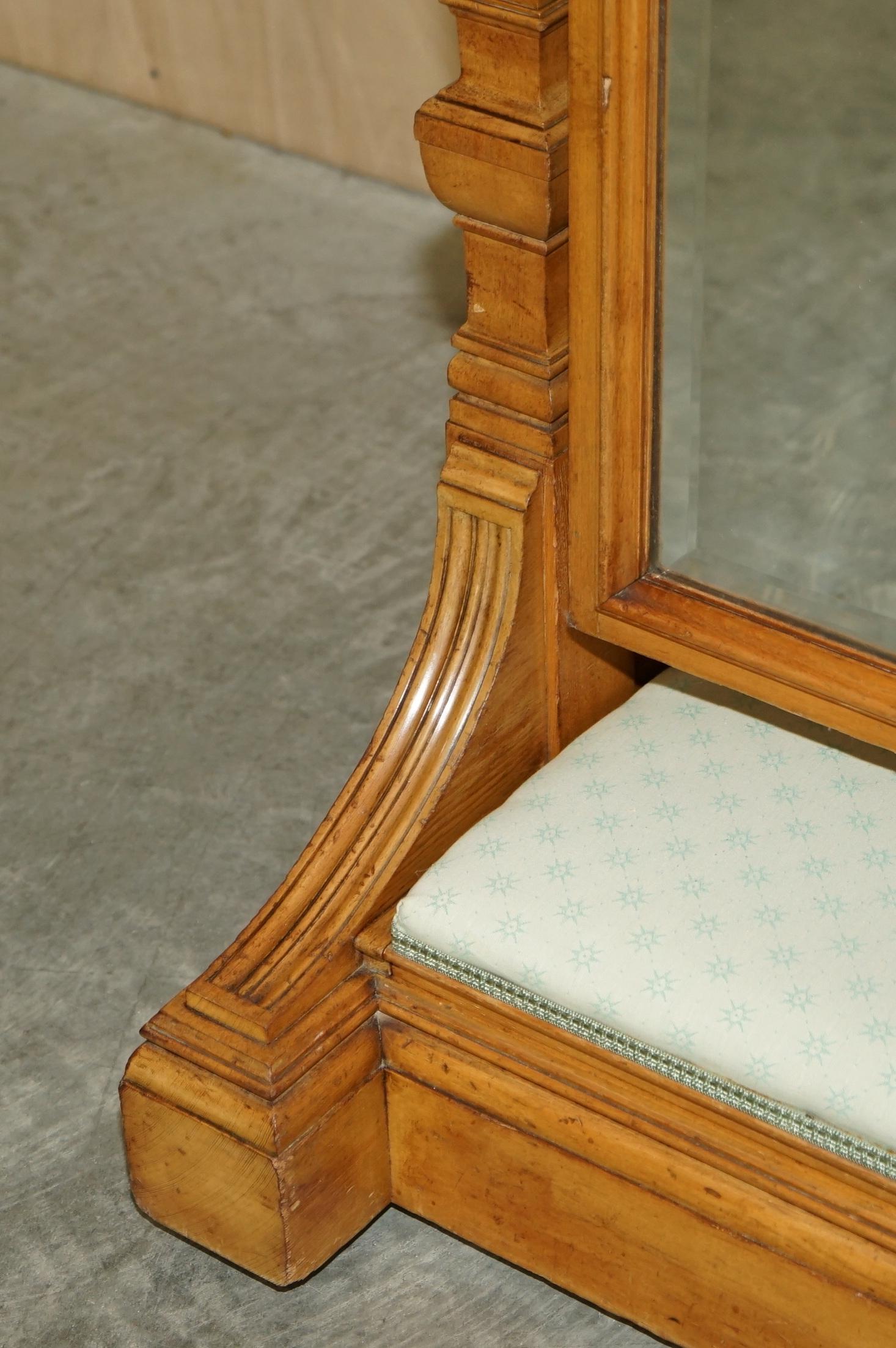 Antike viktorianische Cheval-Spiegelleuchter aus Esche und Wurzelnussholz, Lancaster im Angebot 1