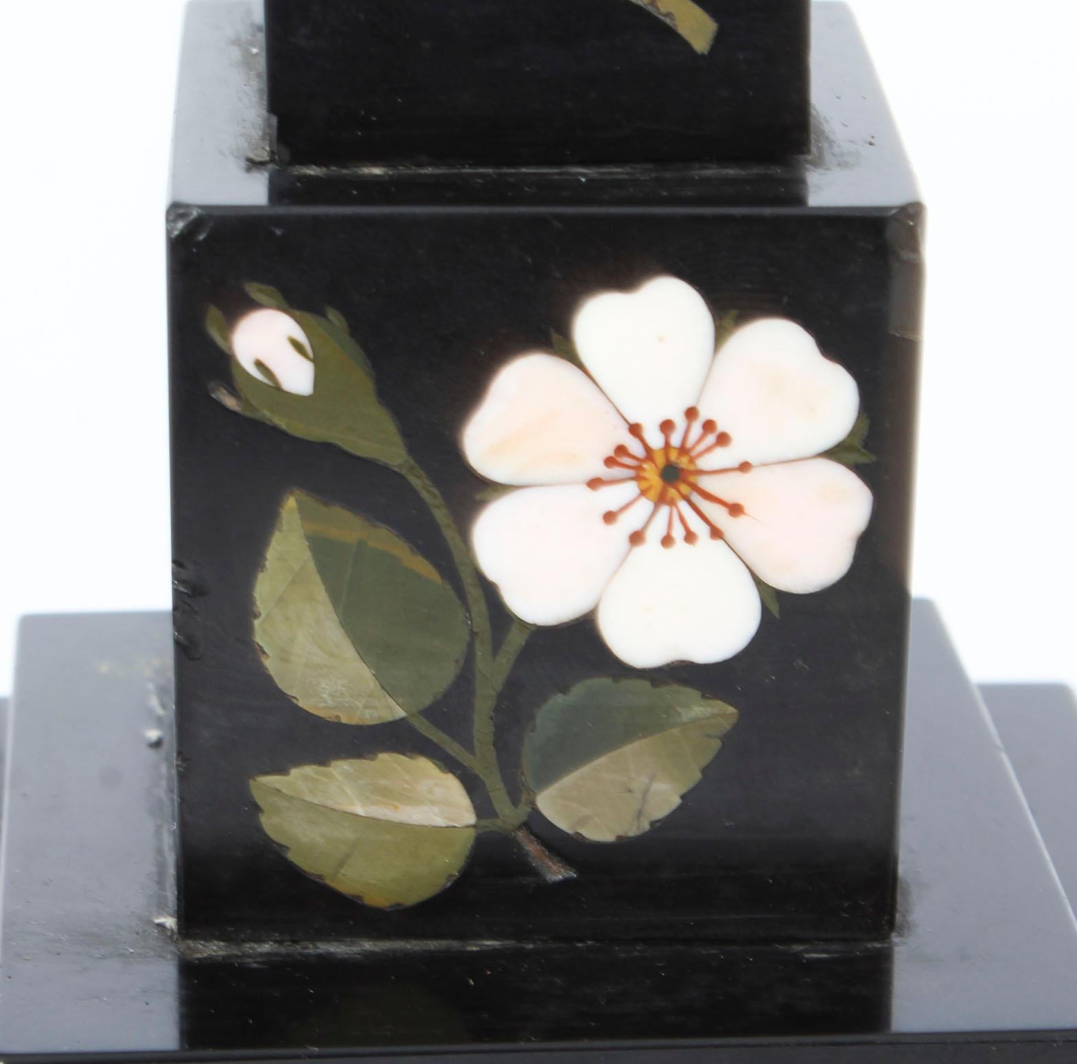 Antique Victorian Ashford Pietra Dura Marble Obelisk, 19th Century In Good Condition For Sale In London, GB