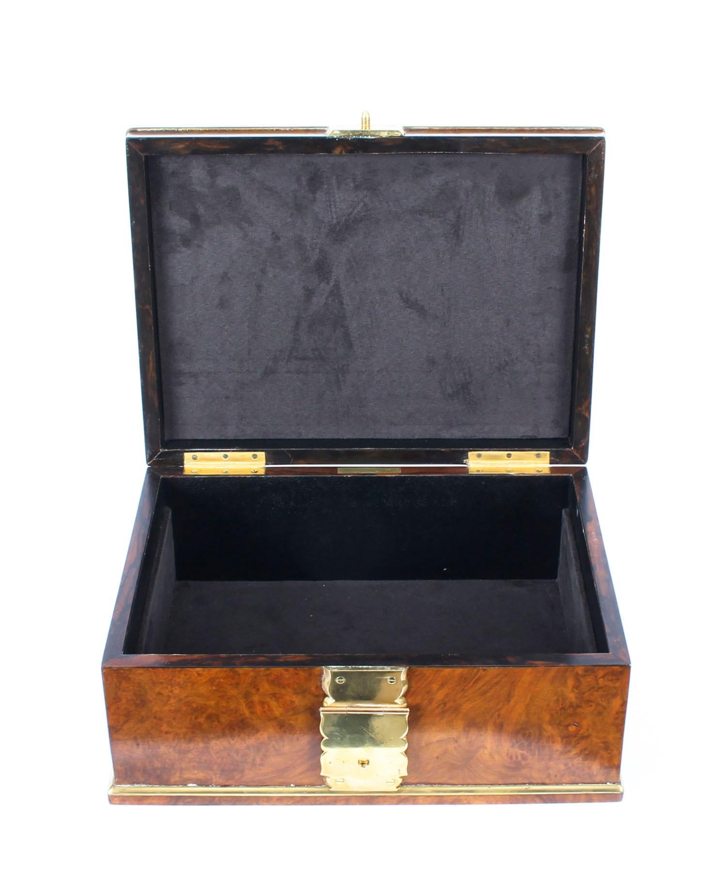 Antique Victorian Aspreys Burr Walnut Casket Jewelry Box, 19th Century 4