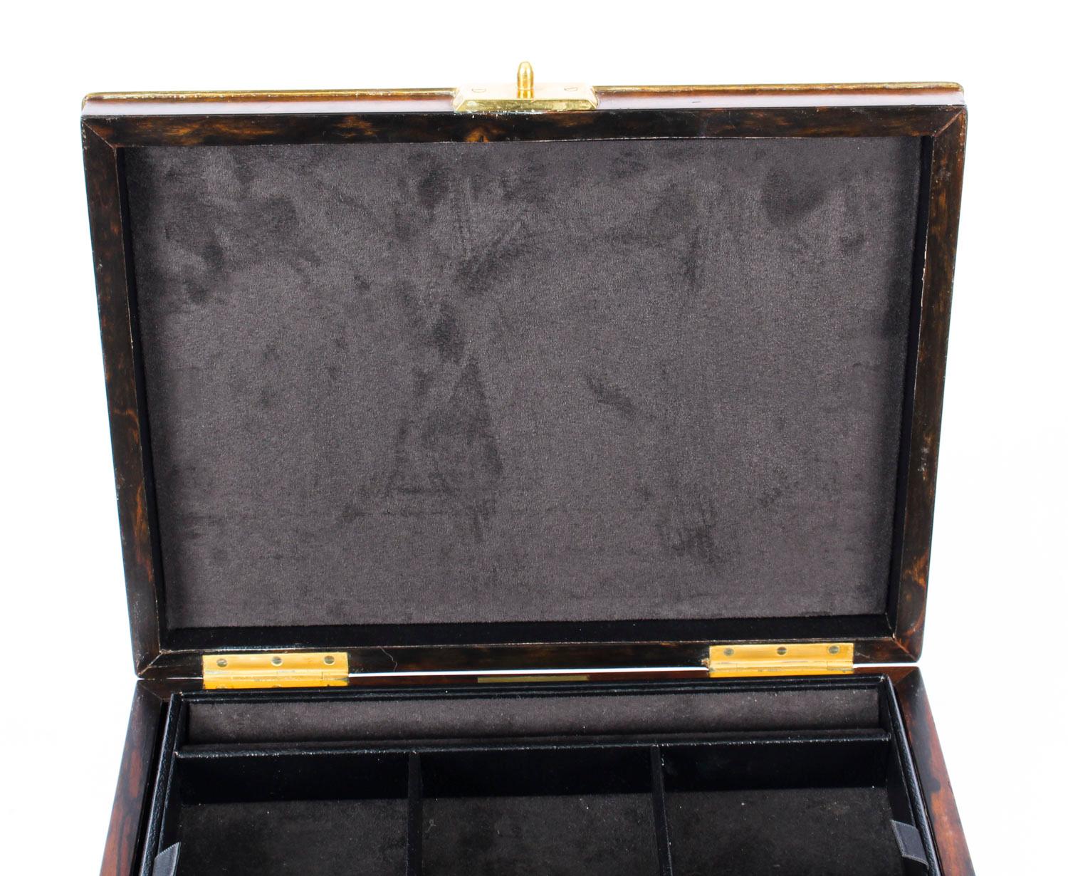 Antique Victorian Aspreys Burr Walnut Casket Jewelry Box, 19th Century 5