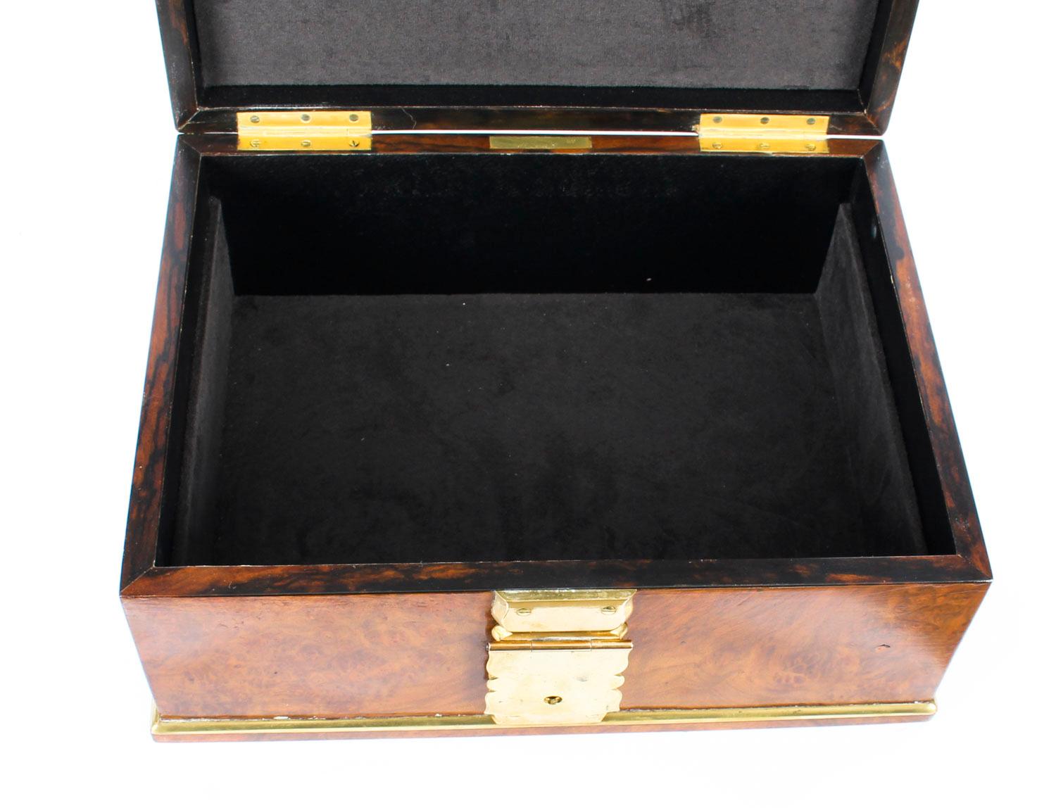 Antique Victorian Aspreys Burr Walnut Casket Jewelry Box, 19th Century 6