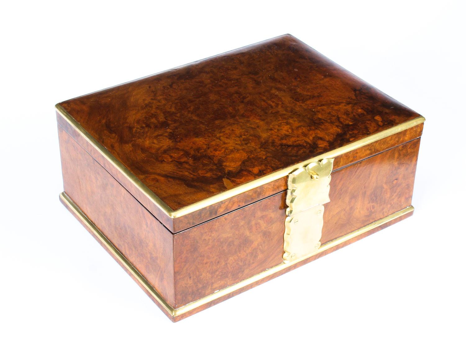 Antique Victorian Aspreys Burr Walnut Casket Jewelry Box, 19th Century 13