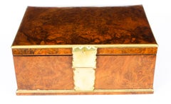 Antique Victorian Aspreys Burr Walnut Casket Jewelry Box, 19th Century