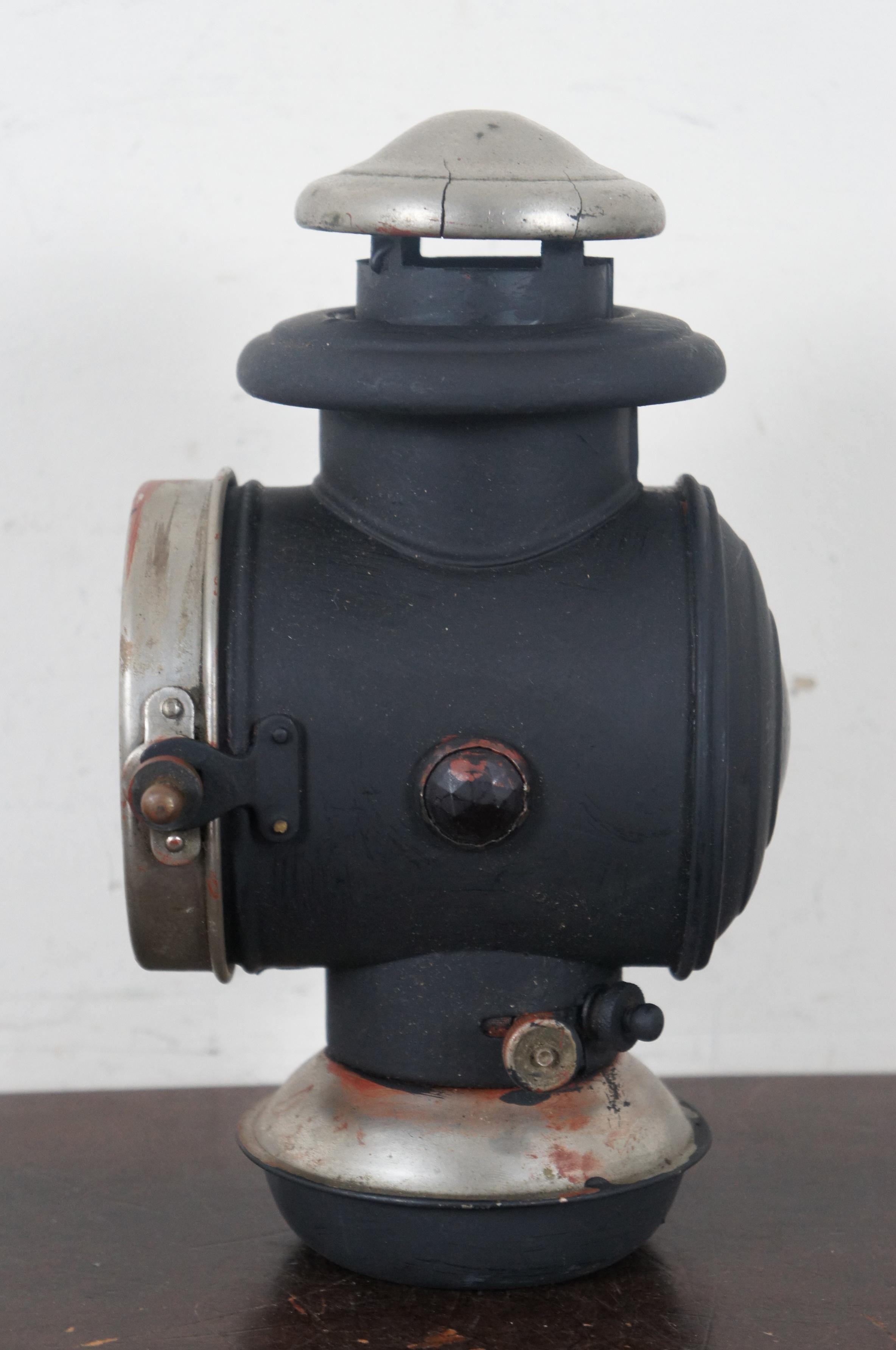 Antique Victorian Automobile Carriage Lantern Model T Headlight Oil Lamp Light In Good Condition In Dayton, OH