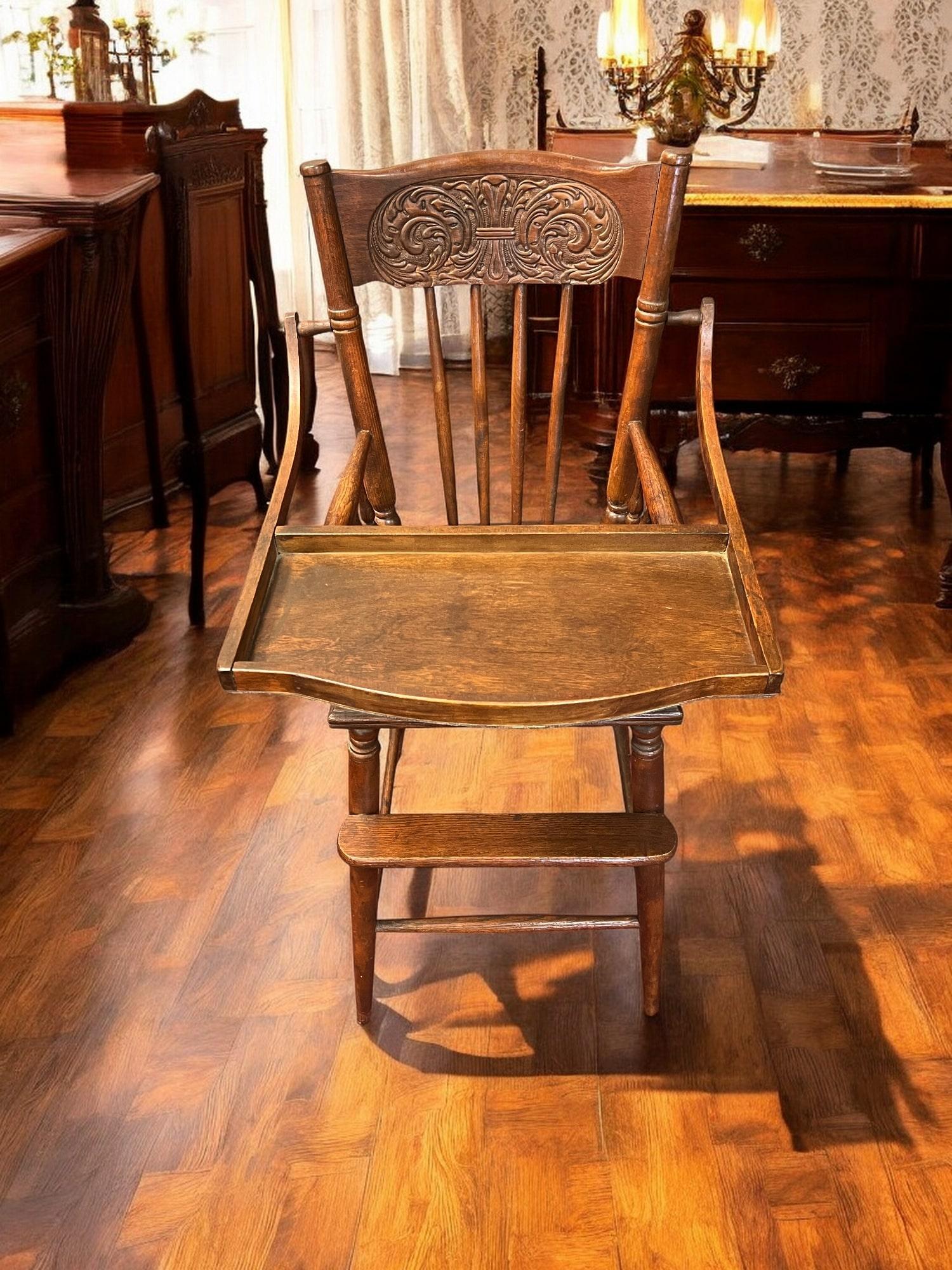 Late 19th Century Antique Victorian Baby High Chair For Sale