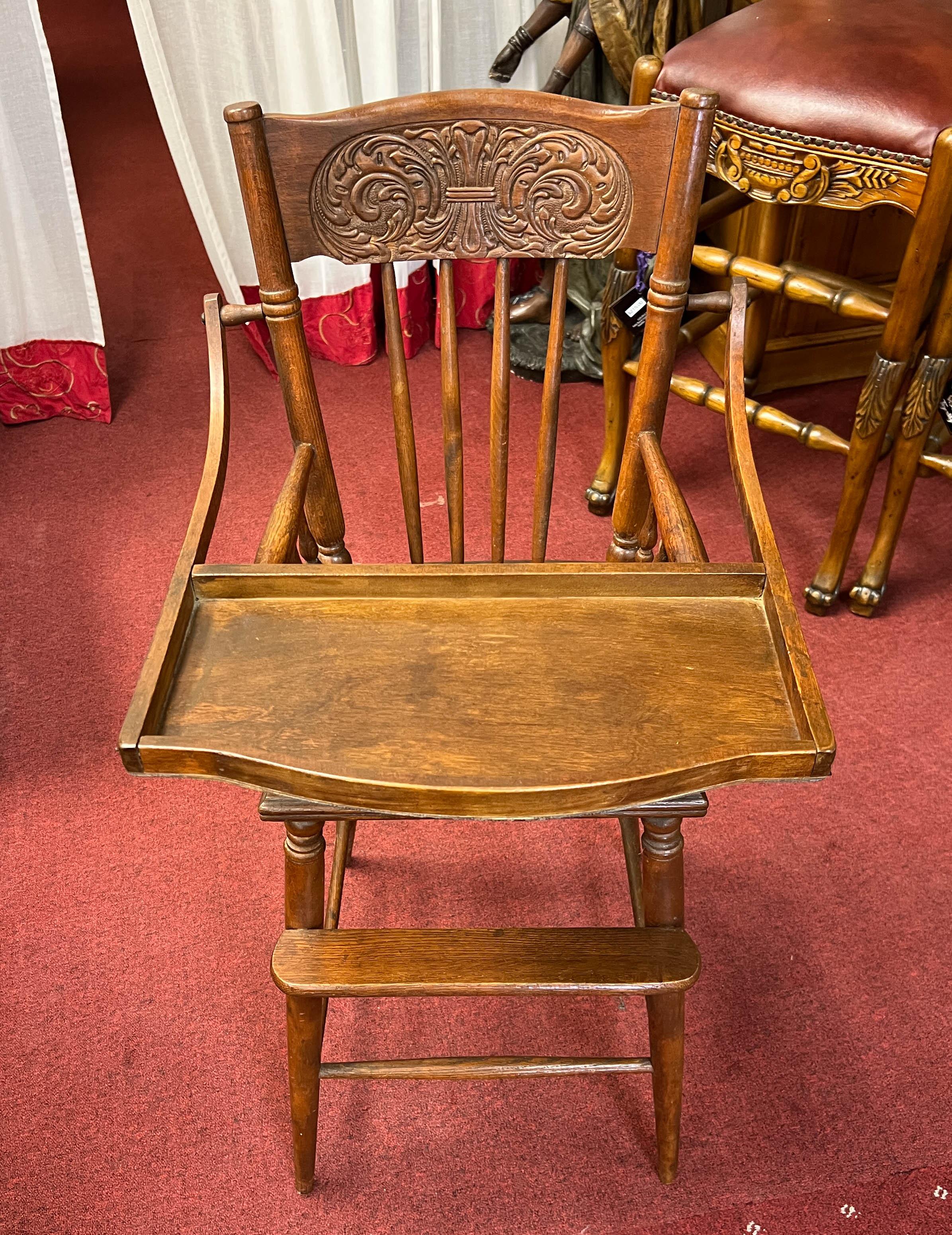 Late 19th Century Antique Victorian Baby High Chair For Sale