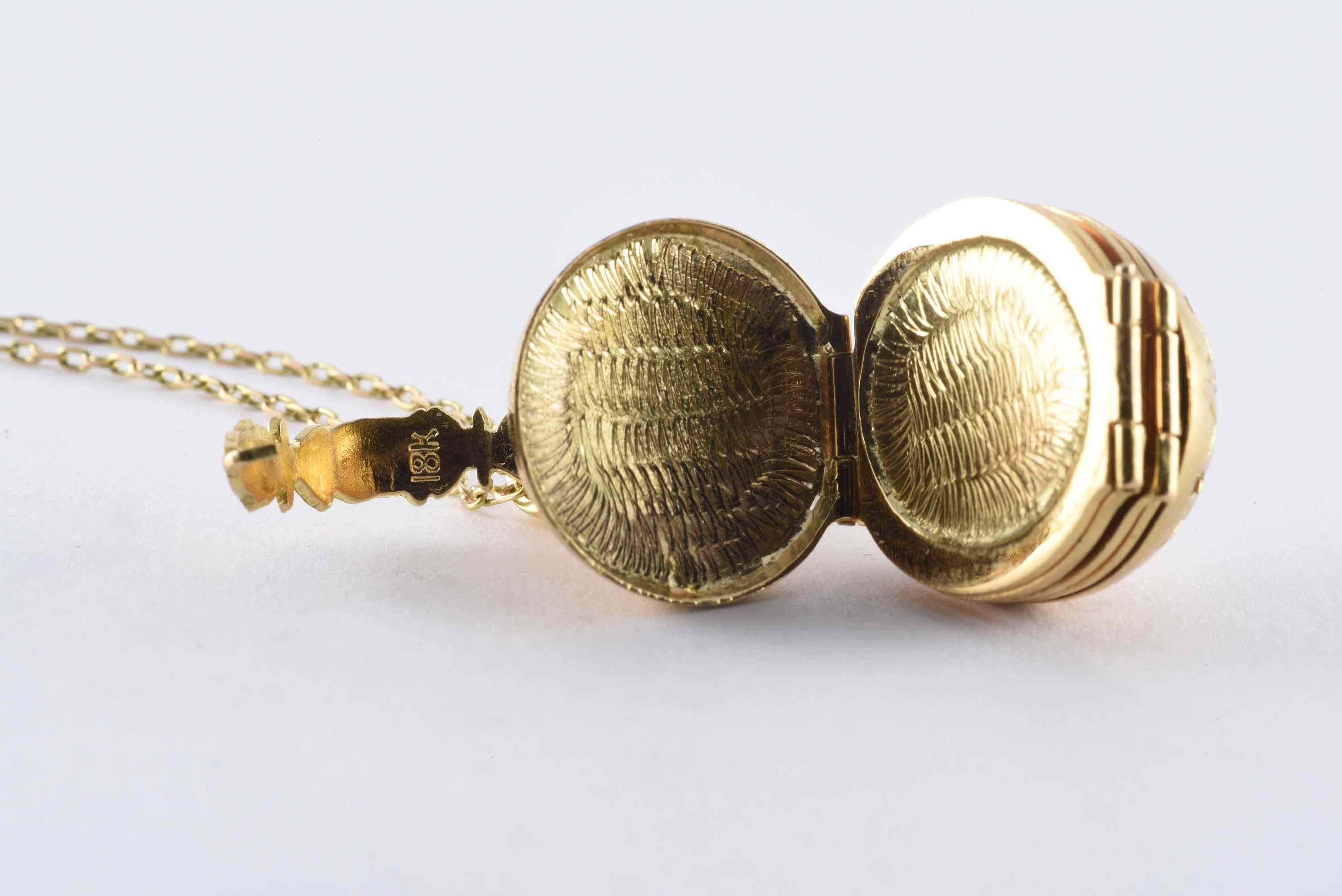 Women's Antique Victorian Ball Locket Necklace
