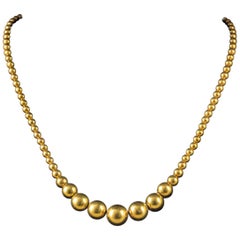 Antique Victorian Ball Necklace 18 Carat Gold Silver, circa 1880