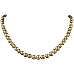 Antique Victorian Ball Necklace Gold Gilt Balls, circa 1880 Antique Victorian Ball Necklace Gold Gilt Balls, circa 1880
