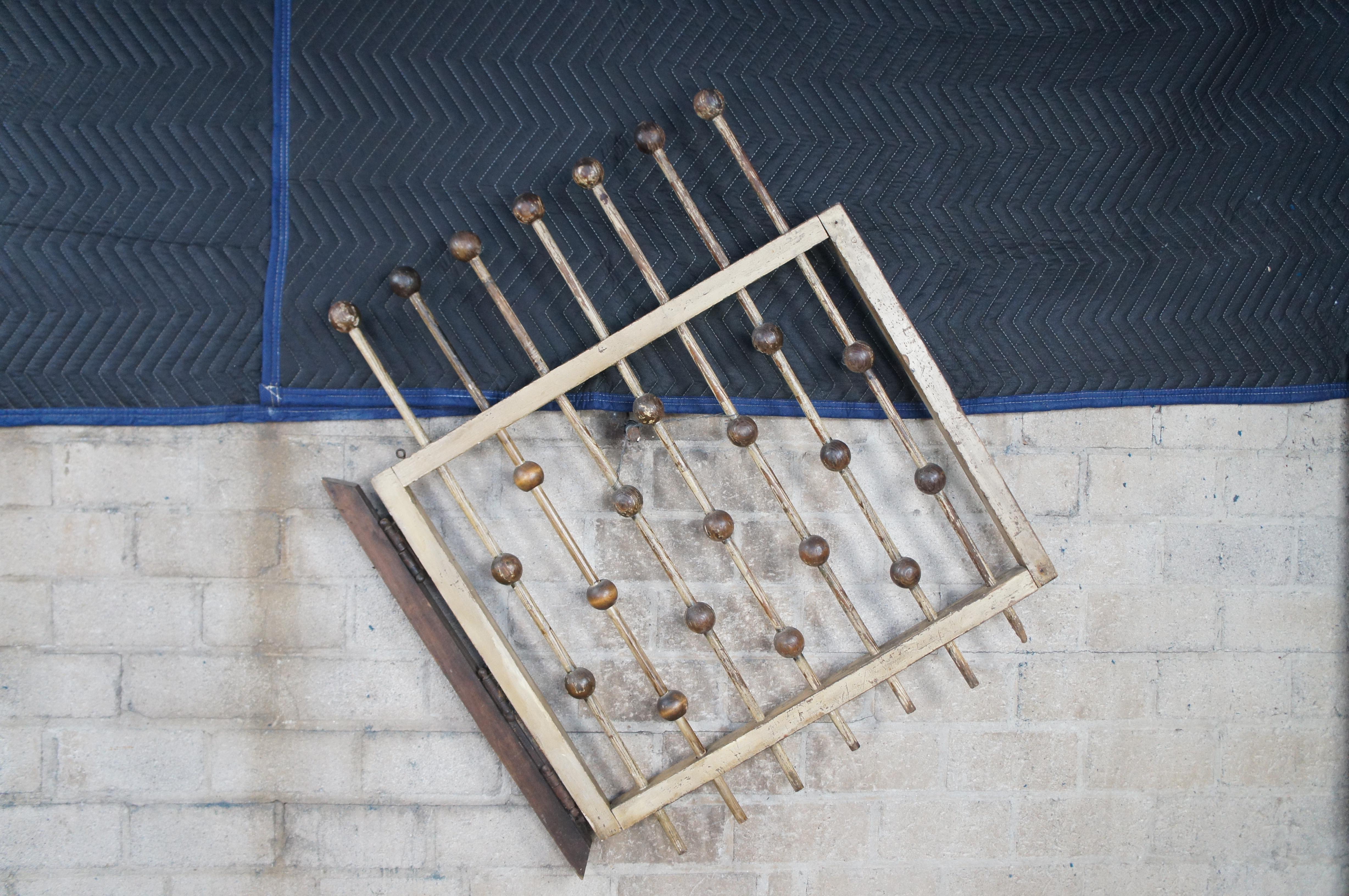 Antica porta di recinzione vittoriana Ball and Stick Oak di recupero architettonico 32
