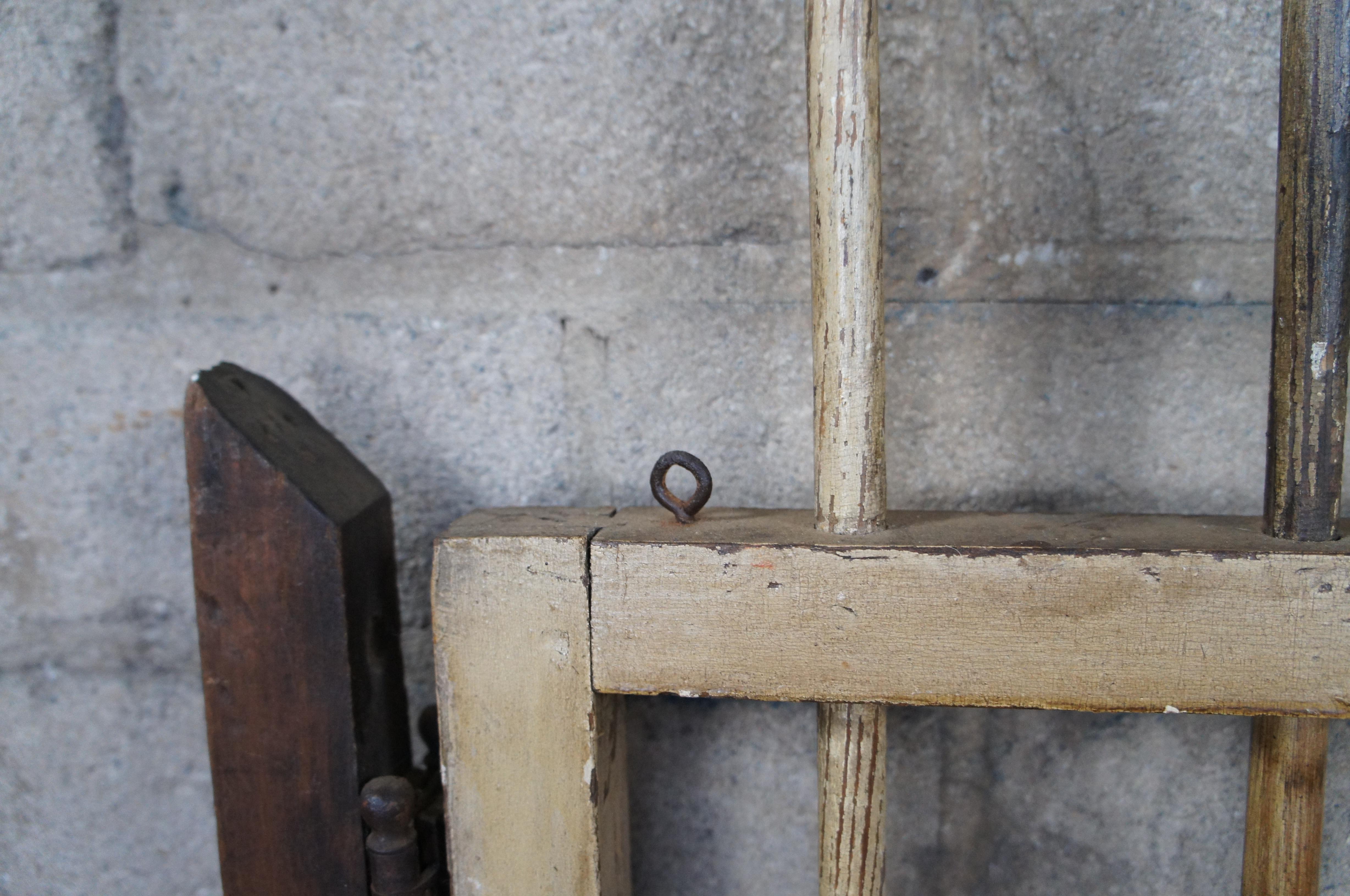Antica porta di recinzione vittoriana Ball and Stick Oak di recupero architettonico 32